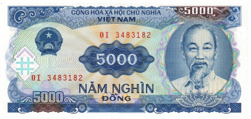 фото Вьетнам 5000 донг 1991 UNC (P108)