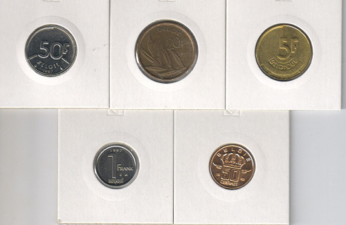 фото Бельгия набор из 4 монет 1980-1998 VF