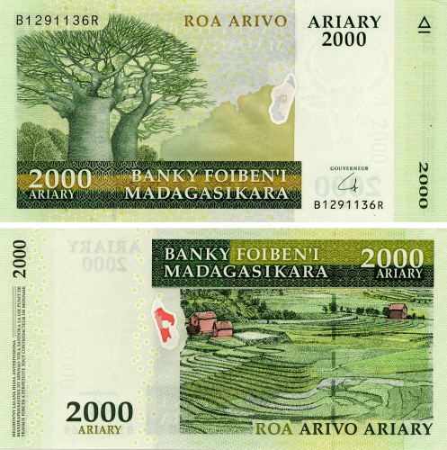фото Мадагаскар 2000 ариари 2007-2014 UNC (P96)