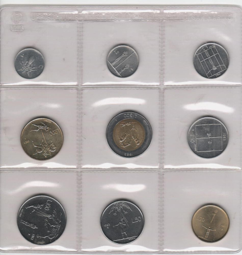фото Сан-Марино набор из 9 монет 1983 UNC с серебряной монетой