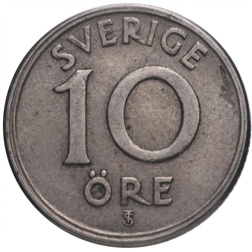 фото Швеция 10 эре 1946 VF (KM#813)