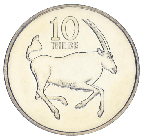 фото Ботсвана 10 тхебе 1976 UNC Антилопа