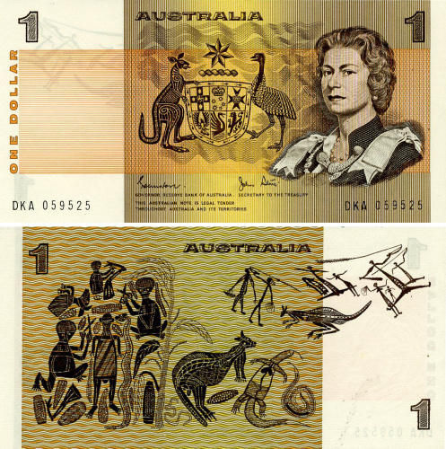 фото Австралия 1 доллар 1974-1983 UNC (P42с)