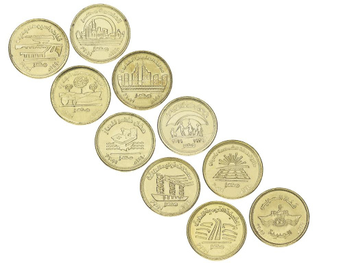 фото Египет набор из 10 монет по 50 пиастров VF-AU