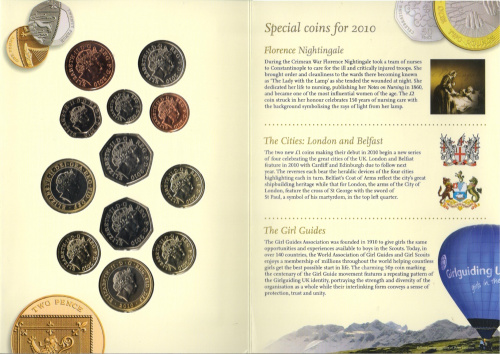 фото Великобритания набор из 12 монет 2010 UNC