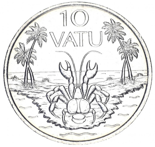 фото Вануату 10 вату 1983 AU-UNC Краб