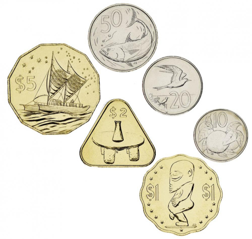 фото Острова Кука набор из 6 монет 2015 UNC 10, 20, 50 центов, 1, 2, 5 долларов