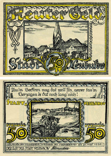 фото Германия Нотгельд  50 пфеннигов  1922  F-VF Нойбуков