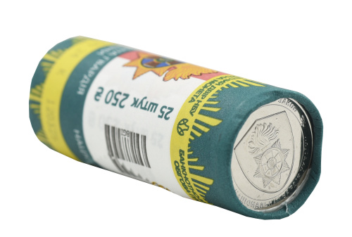 фото Украина 10 гривен 2025 UNC Национальная гвардия Украины банковский ролик (25 монет)