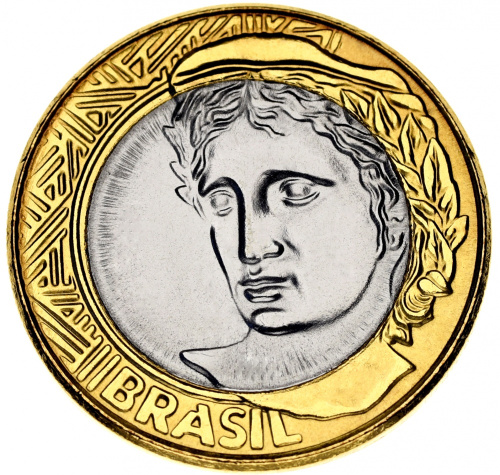 фото Бразилия 1 реал 2016 Биметалл UNC
