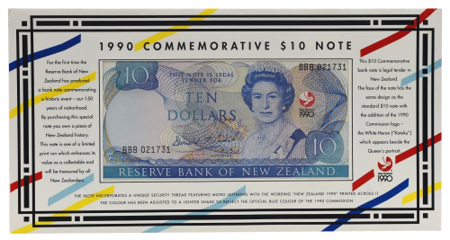 фото Новая Зеландия 10 долларов 1990 UNC Памятная (P176)