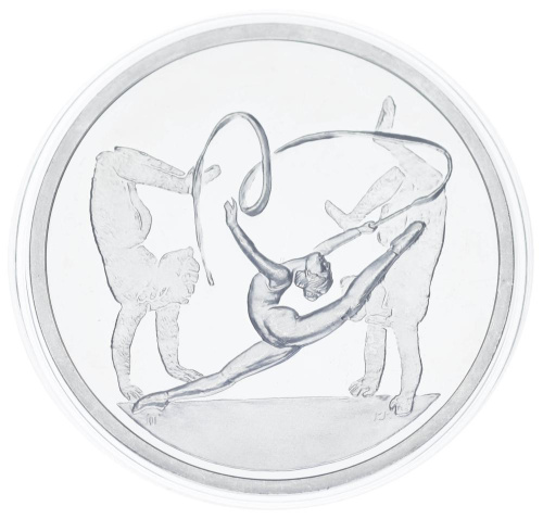 фото Греция 10 евро 2004 Серебро Proof XXVIII летние олимпийские игры в г. Афины - Художественная гимнастика