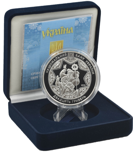 фото Украина 20 гривен 2016 Серебро UNC Щедрик (Ag 925, 2 унции, 62.2 грамма)