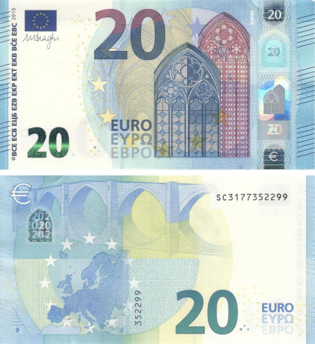 фото Италия 20 ЕВРО 2015 SС S012 Драги UNC