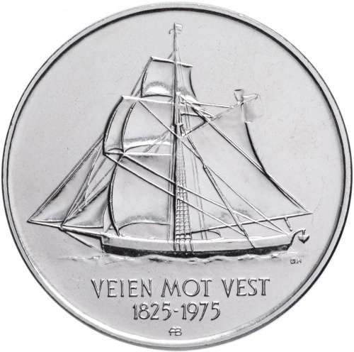 фото Норвегия 5 крон 1975 UNC (KM#422)