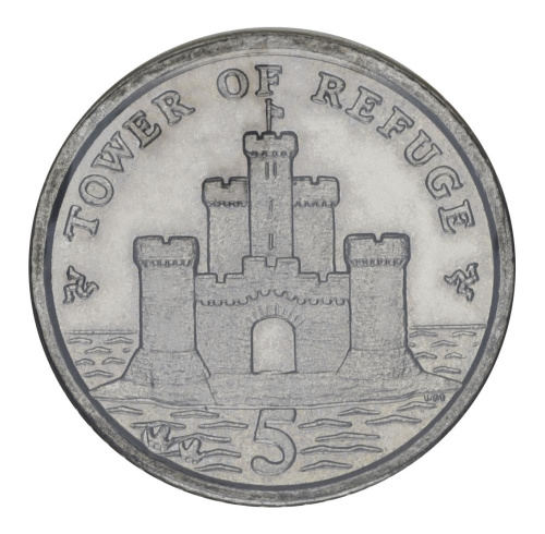 фото Остров Мэн 5 пенсов 2004 UNC Башня Убежища