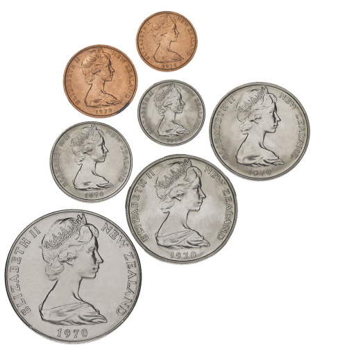 фото Новая Зеландия набор из 7 монет 1970 VF-AU 1, 2, 5, 10, 20, 50 центов, 1 доллар