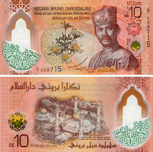 фото Бруней 10 ринггит 2024 (2026) Полимер UNC (PW43)