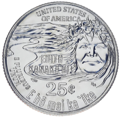 фото США 25 центов (квотер) 2023 UNC P Женщины Америки - Танцовщица Эдит Канакаоле