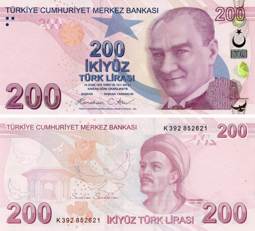фото Турция 200 лир 2009 (2025) UNC (P227k)