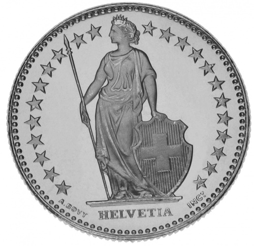 фото Швейцария 2 франка 2016 UNC
