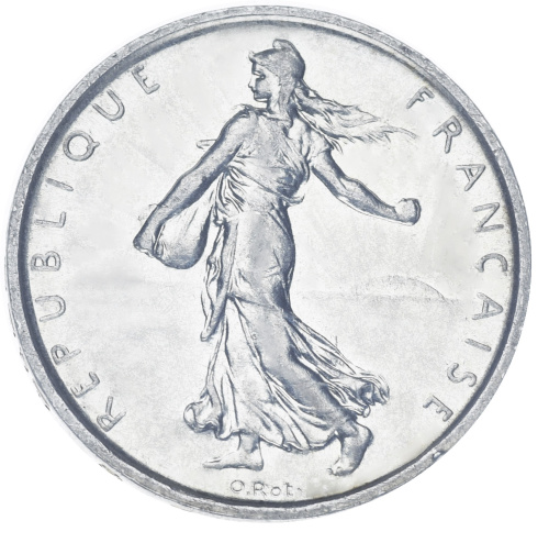 фото Франция 5 франков 1963 Серебро VF-AU (Ag 835, 12 грамм)