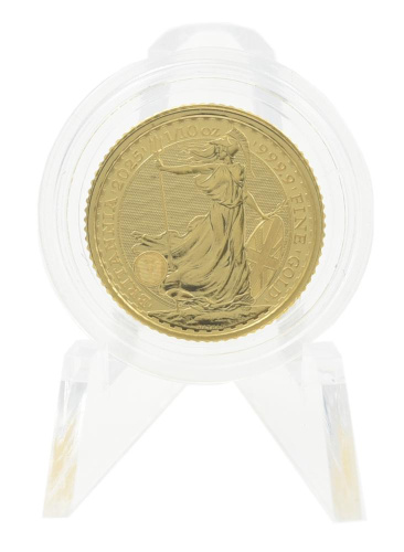 фото Великобритания 10 фунтов 2025 Золото UNC Британия (Au 999,9, 1/10 унции, 3,11 грамма)