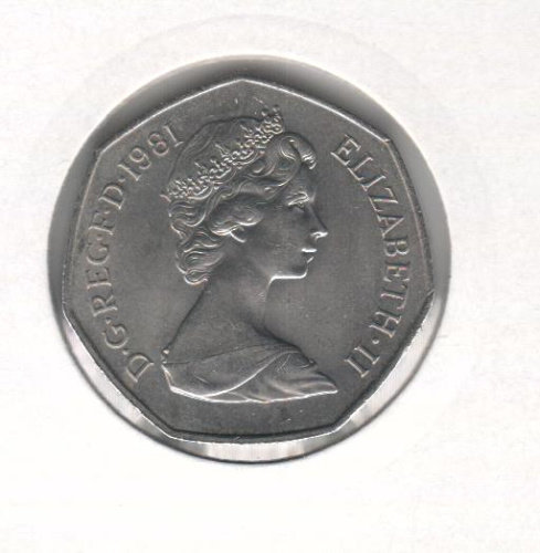 фото Великобритания 50 пенсов 1981 VF (KM#913)