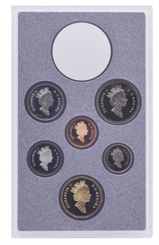 фото Канада набор из 6 монет 1990 Proof 1, 5, 10, 25, 50 центов, 1 доллар