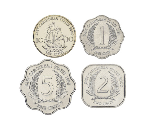 фото Восточные Карибы набор из 4 монет 1981-2000 AU-UNC 1, 2, 5, 10 центов