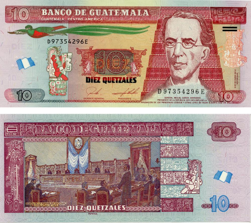 фото Гватемала 10 кетсалей 2018 UNC (P123)