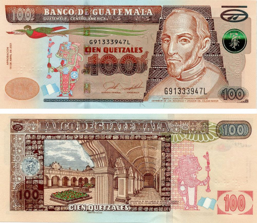 фото Гватемала 100 кетсалей 2021 UNC (Pnew)