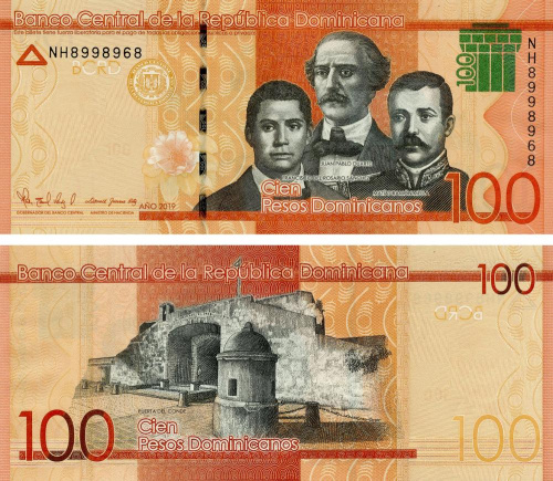фото Доминикана 100 песо 2019 UNC (P190)