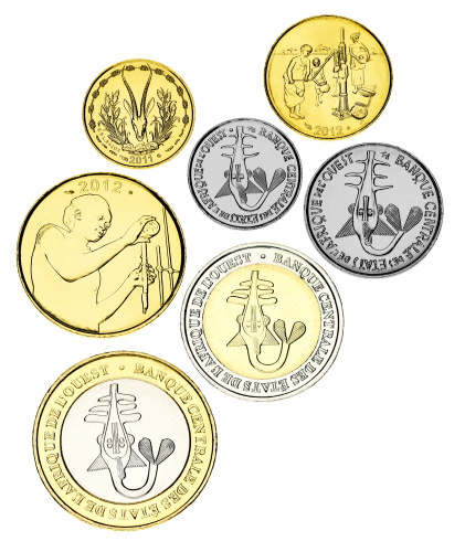 фото Западная Африка набор из 7 монет 2004-2013 UNC 5, 10, 25, 50, 100, 200, 500 франков