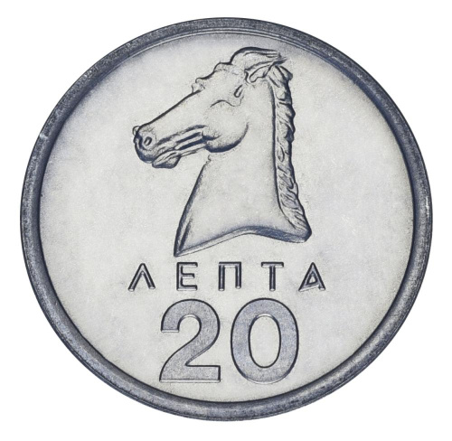 фото Греция 20 лепт 1976 UNC (KM#114)