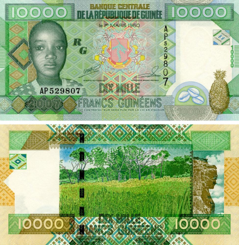 фото Гвинея 10000 франков 2007 UNC (P42)
