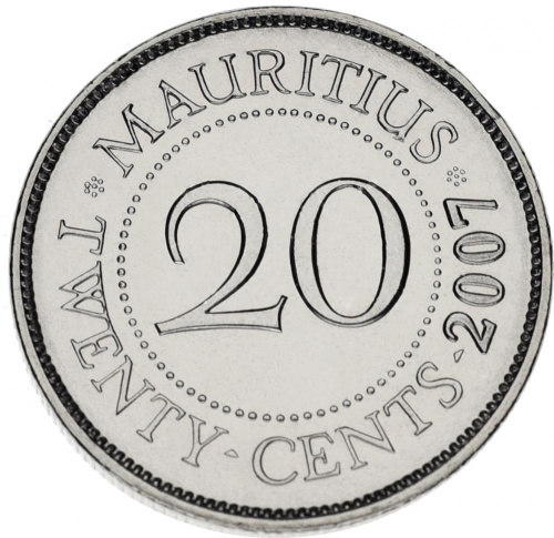 фото Маврикий 20 центов 2000-2010 AU-UNC