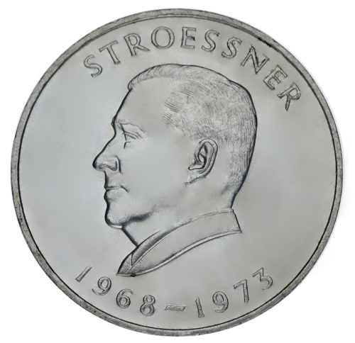 фото Парагвай 300 гуарани 1968 Серебро UNC Лев Юстиция (Ag 720, 26,6 грамм)