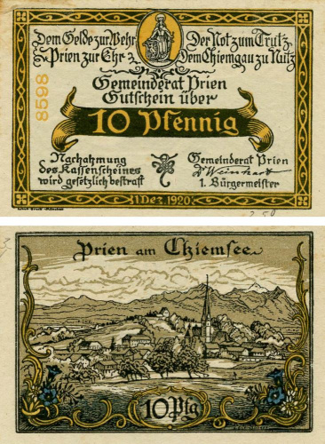 фото Германия Нотгельд  10 пфеннигов 1920 F-VF Гемайндерат