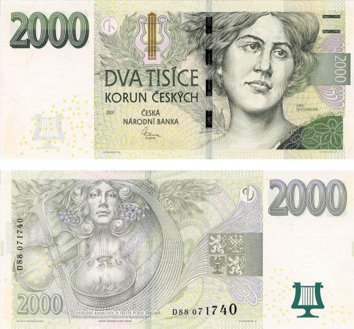фото Чехия 2000 крон 2007 UNC (P26)