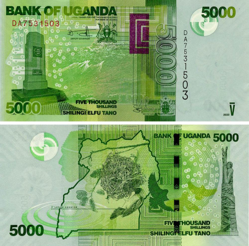 фото Уганда 5000 шиллингов 2023 UNC (P51)