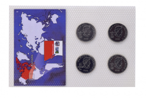 фото Канада набор из 12 монет по 25 центов 2007-2010 UNC XXI Зимние Олимпийские игры в Ванкувере 2010