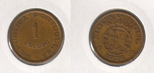 фото Мозамбик 1 эскудо 1974 VF (KM#82)
