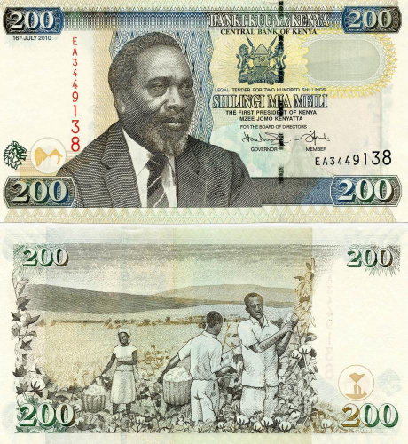 фото Кения 200 шиллингов 2010 UNC (P49)