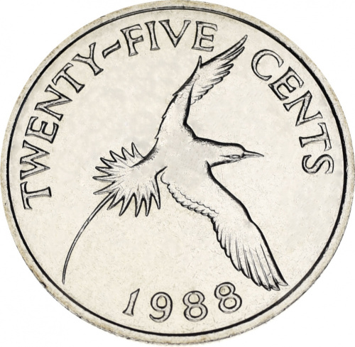 фото Бермуды 25 центов 1988 AU-UNC