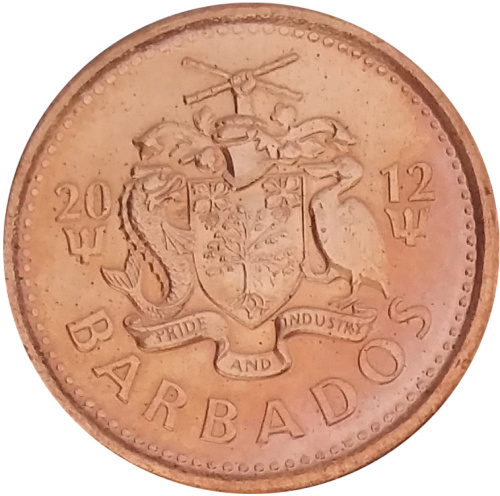 фото Барбадос 1 цент 2012 UNC (KM#10b)