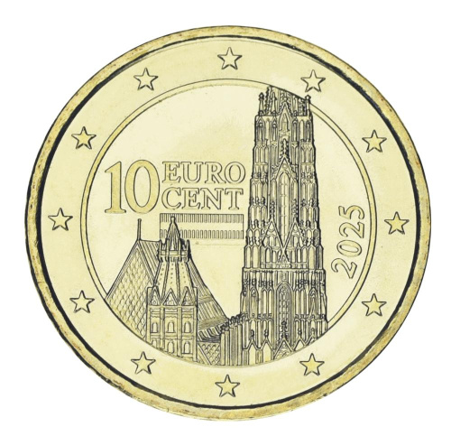 фото Австрия 10 евроцентов 2025 UNC