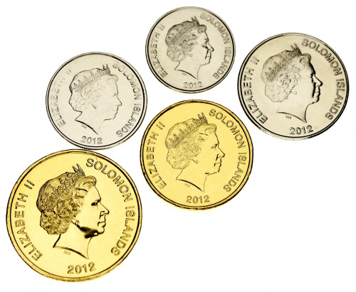 фото Соломоновы острова набор из 5 монет 2012 UNC 10, 20, 50 центов, 1, 2 доллара