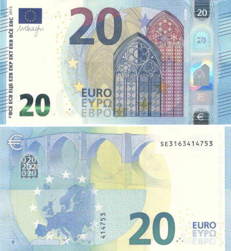 фото Италия 20 ЕВРО 2015 SE S011 Драги UNC