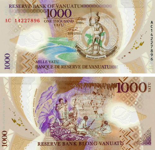 фото Вануату 1000 вату 2014 Полимер UNC (P13)